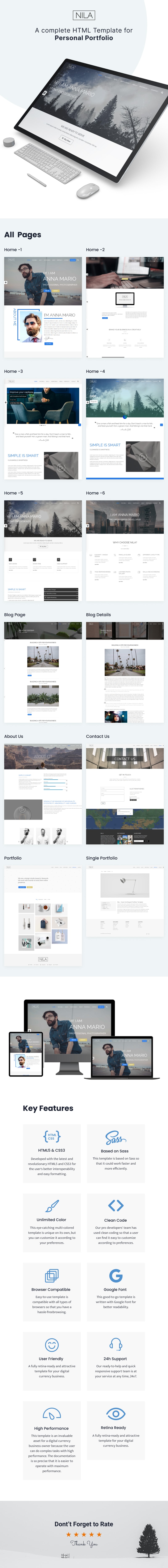 Clean and minimalist design with Nila HTML template