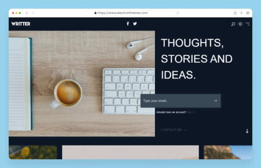 Writter Ghost CMS Theme for Bloggers and Writers - Minimal Design