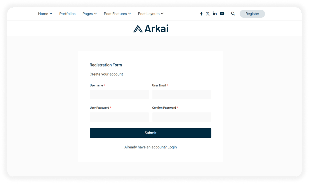 Register Page