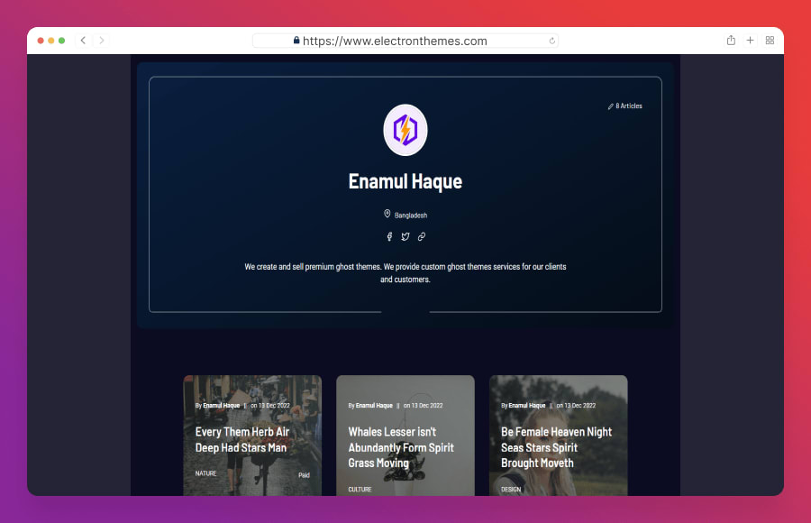 Minimal Design for Creative Portfolios - Arkai Ghost CMS Theme