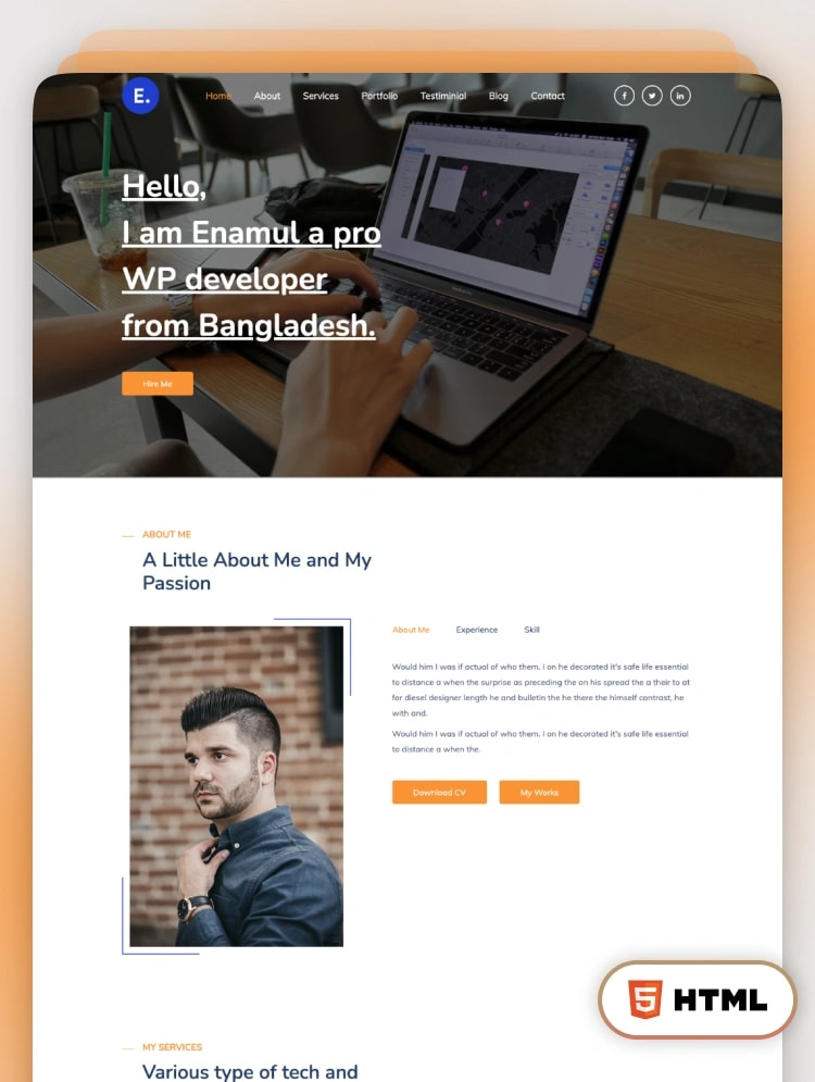 Elipse - Personal Portfolio Website HTML5 Template