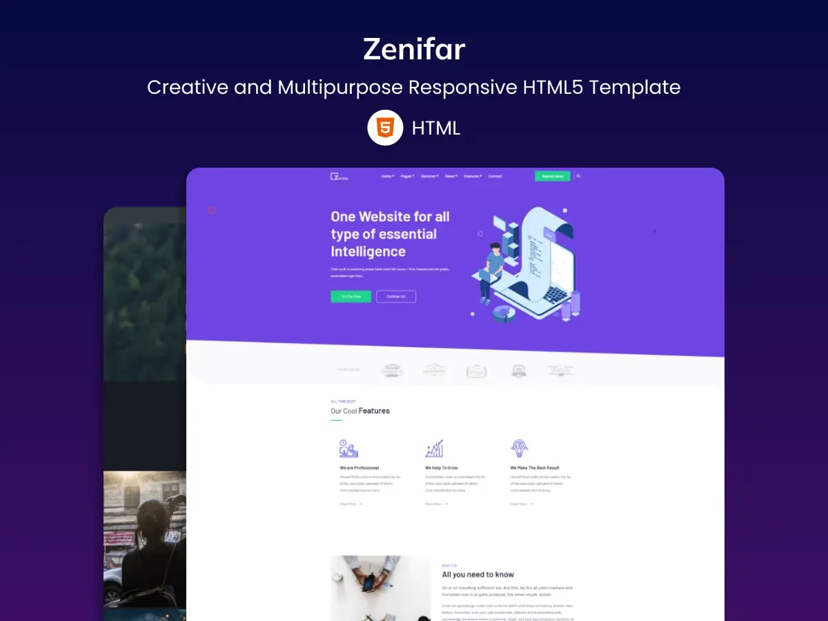 Zenifer - Creative Portfolio And Multipurpose HTML5 Template