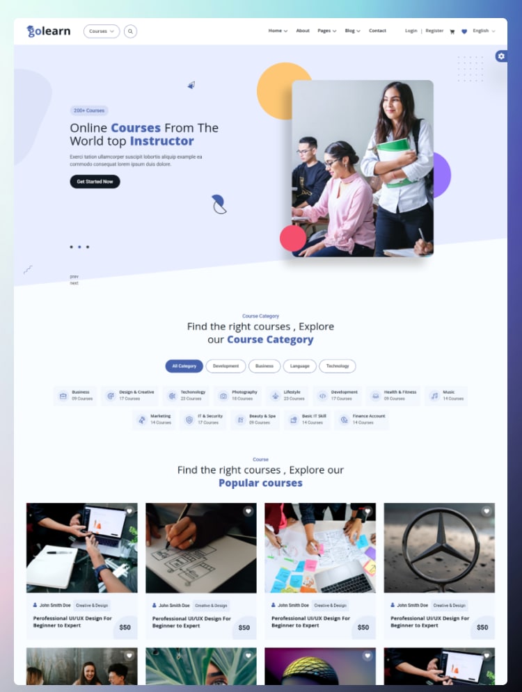 Golearn - Online Education & Online Course HTML Template