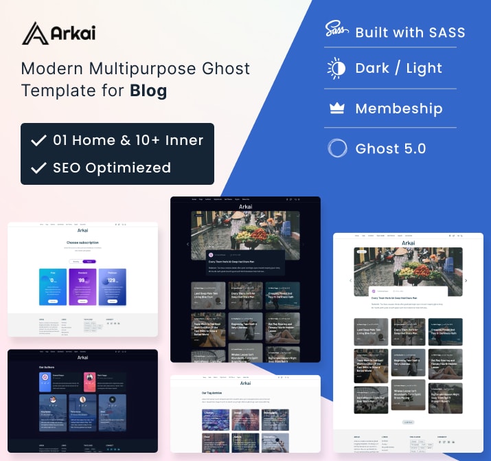 Arkai - Modern Membership, Subscription, And Multipurpose Ghost Theme