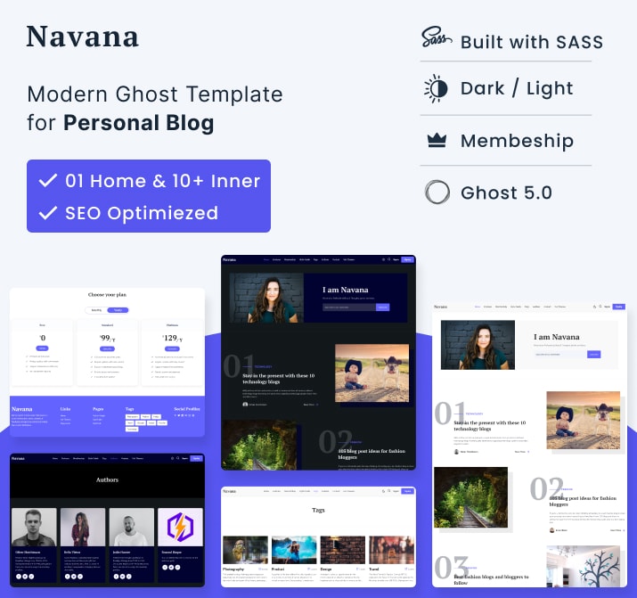 Navana - A personal and professional ghost blog theme