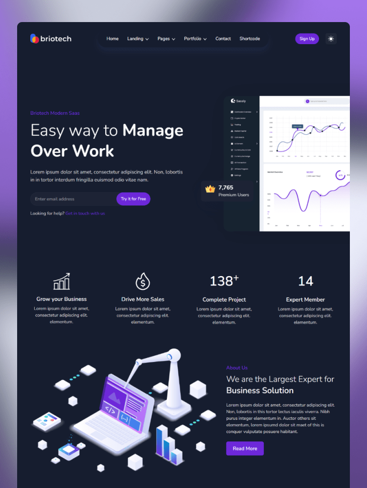 Briotech - Briotech is a multipurpose Business HTML Template