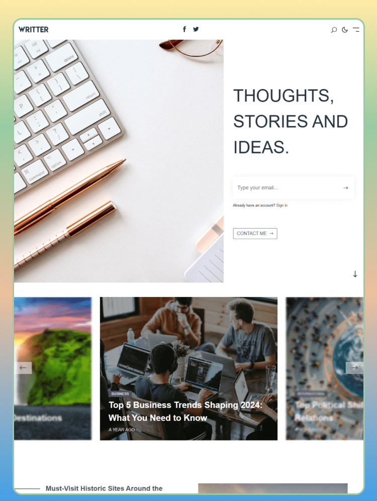 Writter - Minimal Subscription and Membership Ghost Theme