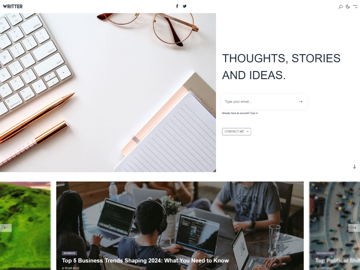 Writter - Minimal Subscription and Membership Ghost Theme