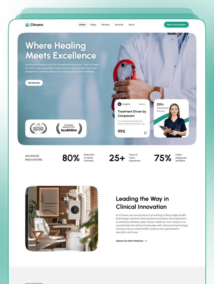 Clinvero - Modern Healthcare & Medical HTML Template