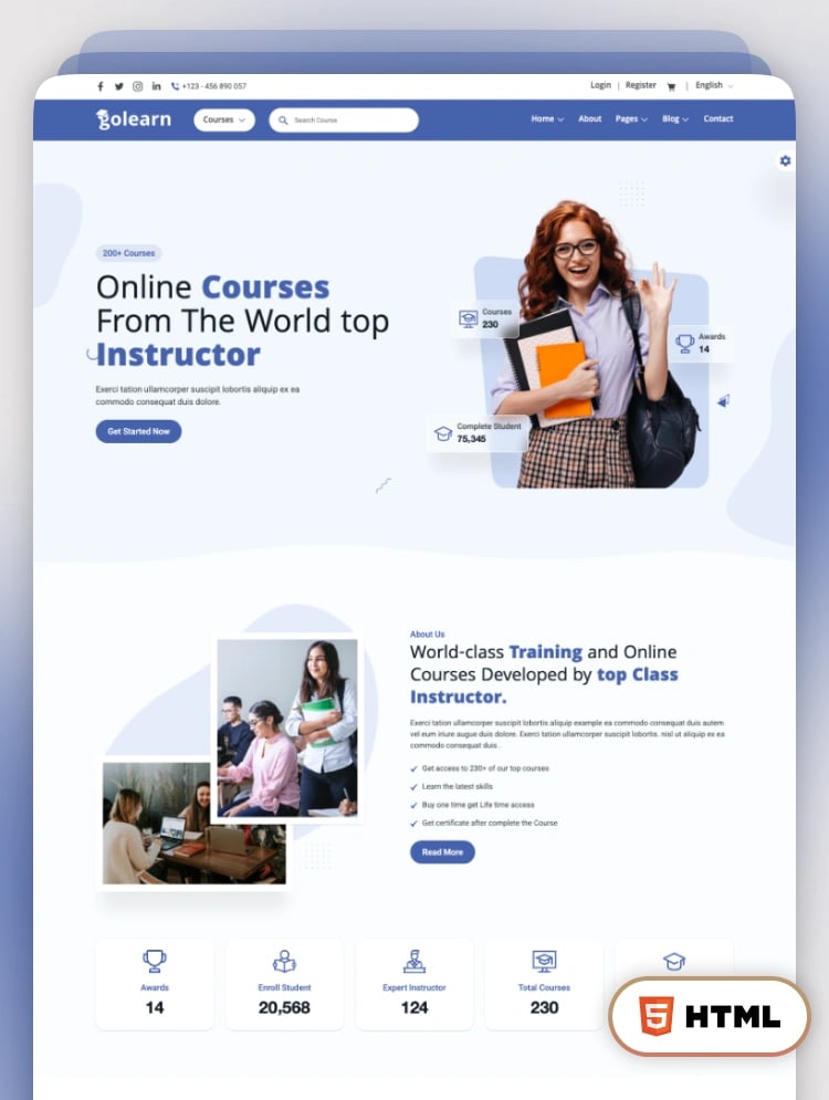 Golearn - Online Education & Online Course HTML Template