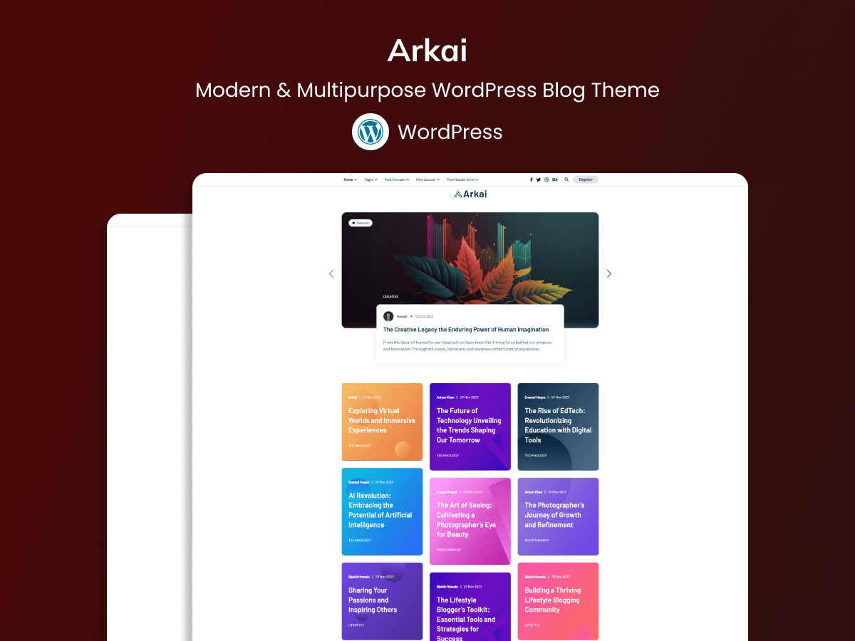 Arkai - Fast & Lightweight Multipurpose WordPress Blog Theme
