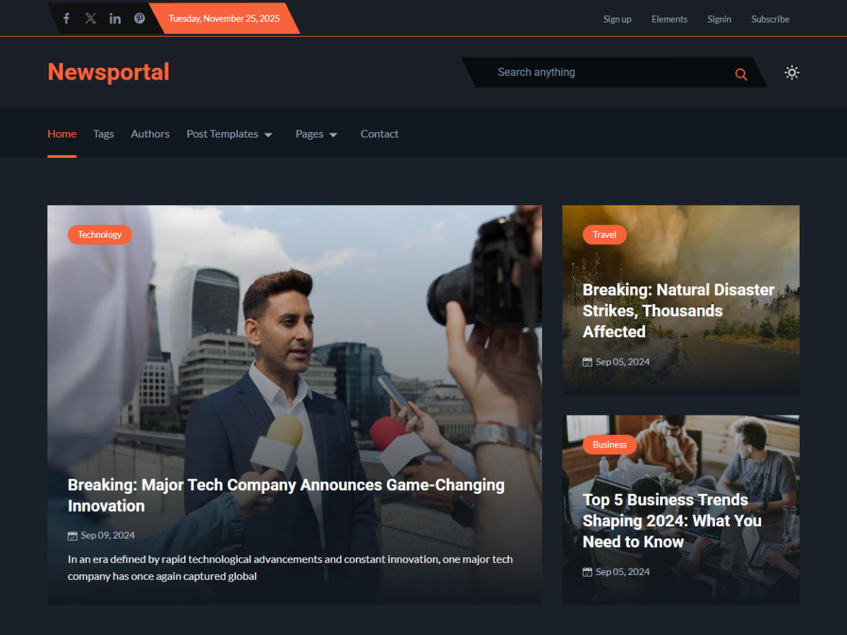 Newsportal - Ghost Theme For News And Magazine Website
