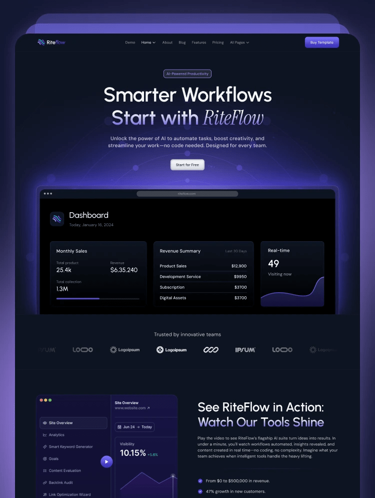 Riteflow - Technology Webflow website template