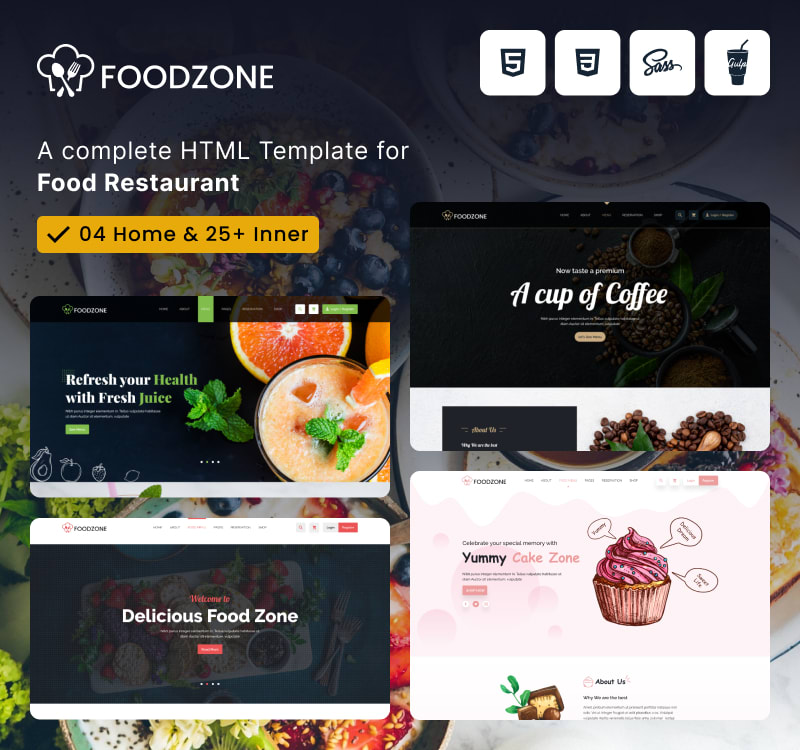 Foodzone - Food And Restaurant E-commerce HTML Template