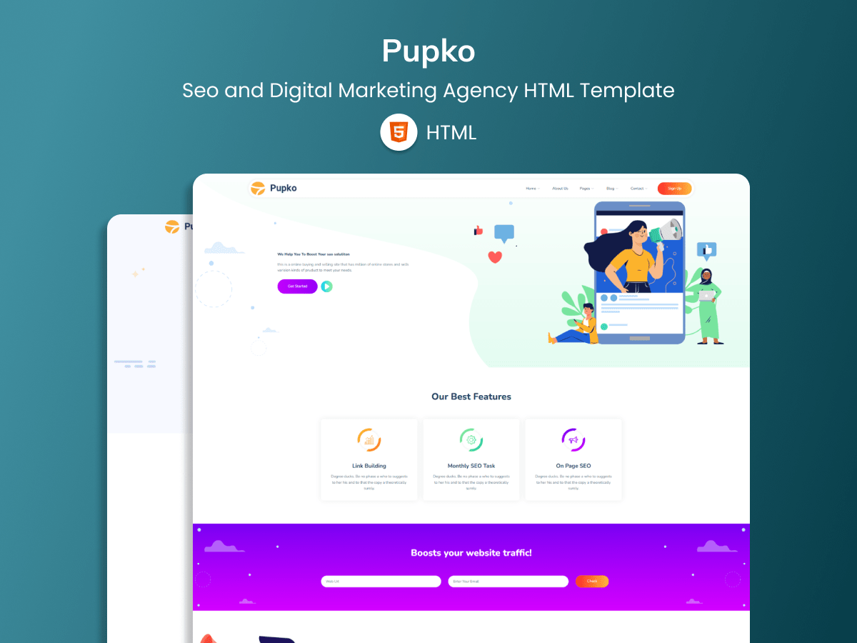 Pupko - Digital Marketing Agency HTML Template