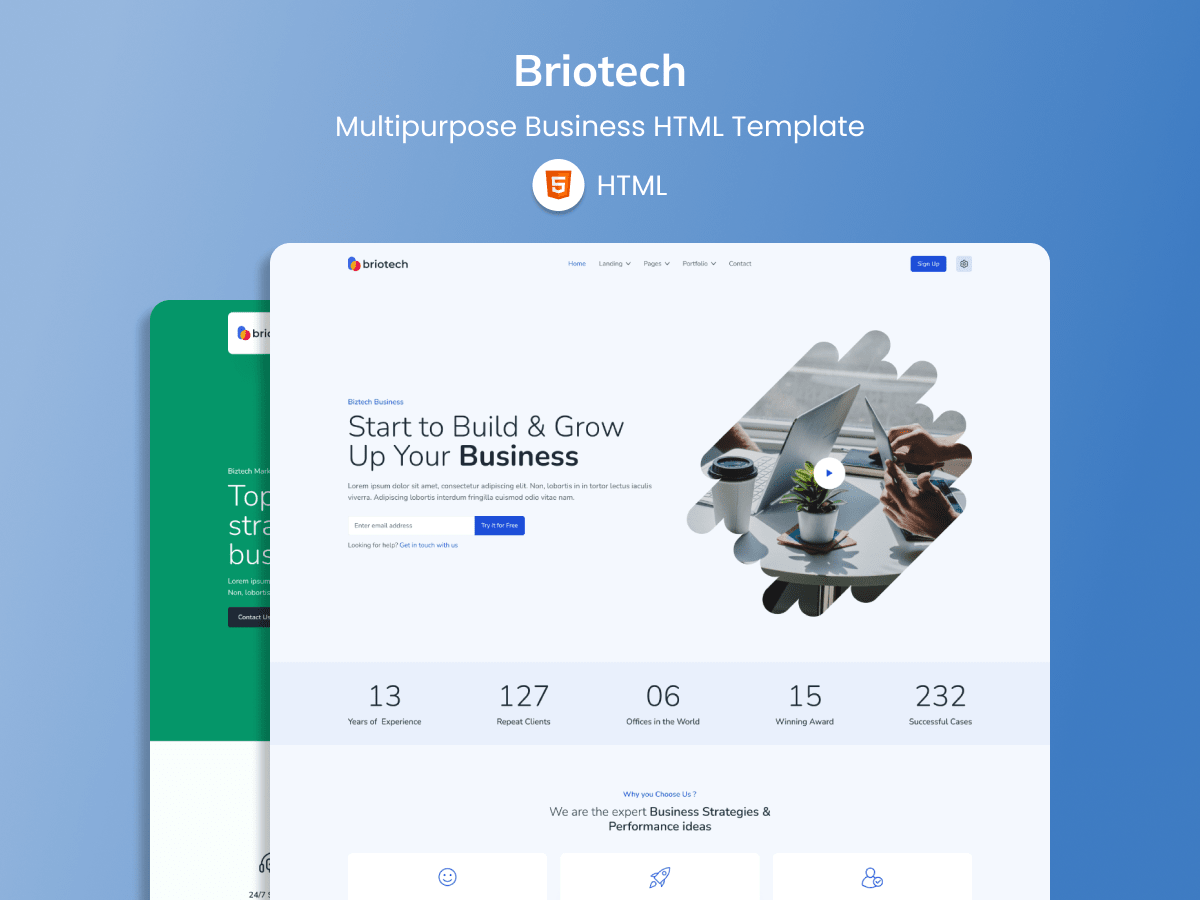 Briotech - Briotech is a multipurpose Business HTML Template