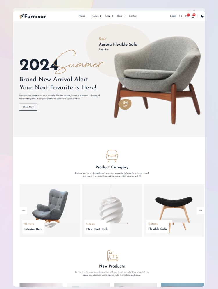 Furnixar - eCommerce HTML Template for Furniture and Interior Design