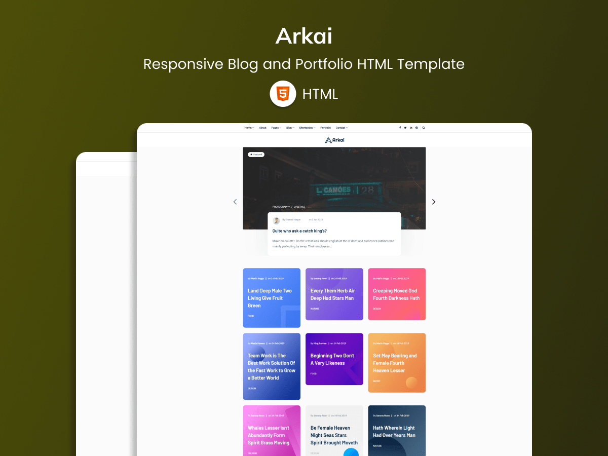 Arkai - Responsive Blogging And Magazine HTML Template