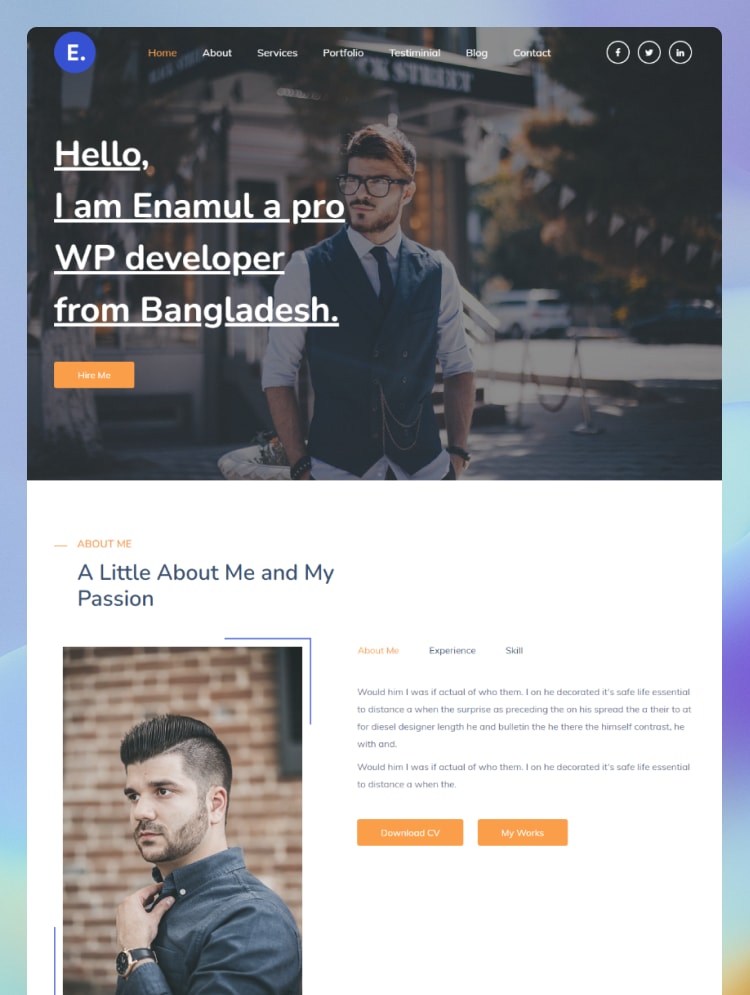 Elipse - Personal Portfolio Website HTML5 Template