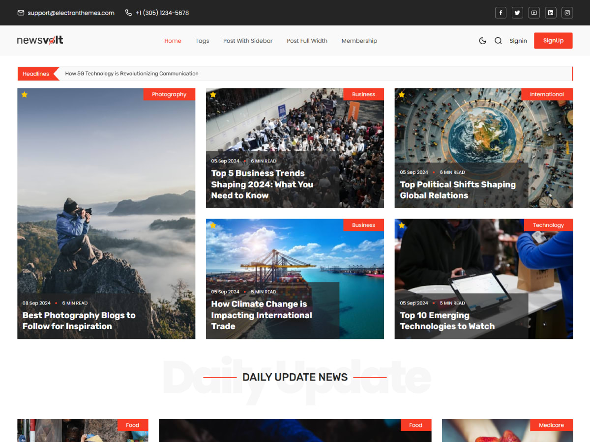 Newsvolt - Professional News And Magazine Ghost Theme