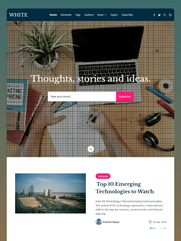 White - Simple, Minimal, and Lightweight Ghost Theme