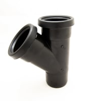 110/110 x 45° HT grenrør m/2 muffer, svart