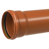 160 PVC avløpsrør SN8 L=6m, rødbrun