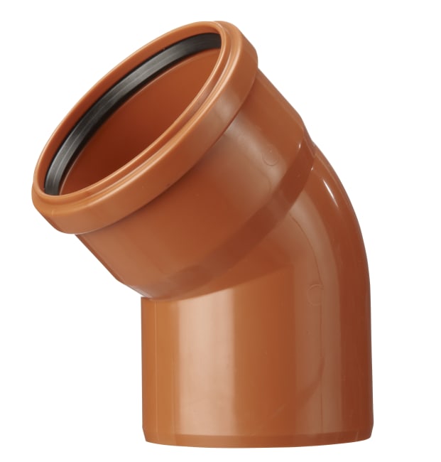 160 PP bend m/1 muffe, rødbrun