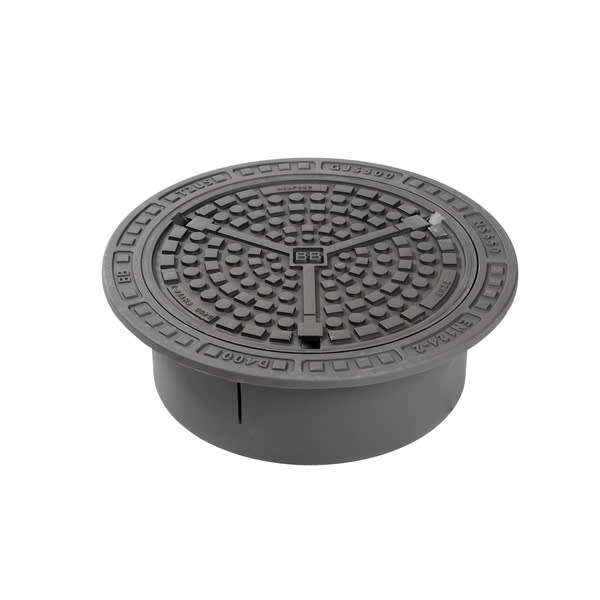 Sett 650 høy ramme og lokk m/lås/PUR. D400 BB+