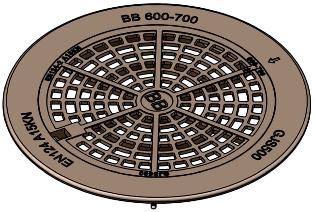 Sett 600-700 fast ramme og ristlokk m/lås A15 std