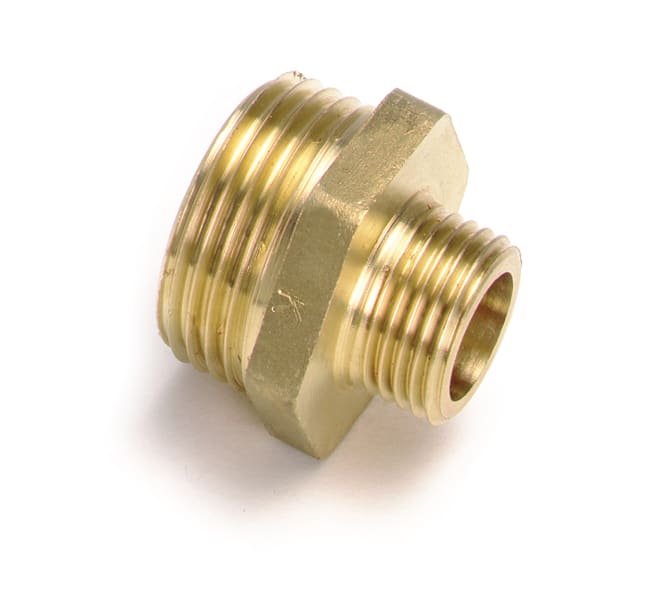 3/4 x 1/2 messing overgang/ansatsnippel Isiflo
