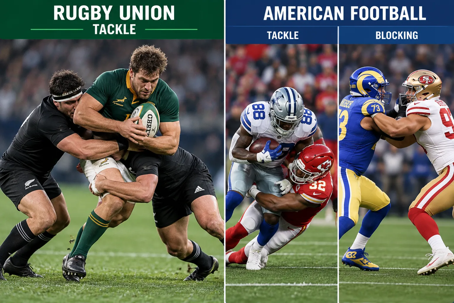 Rugby tackle compared with American football tackle and blocking.webp Rugby tackle compared with American football tackle and blocking.webp