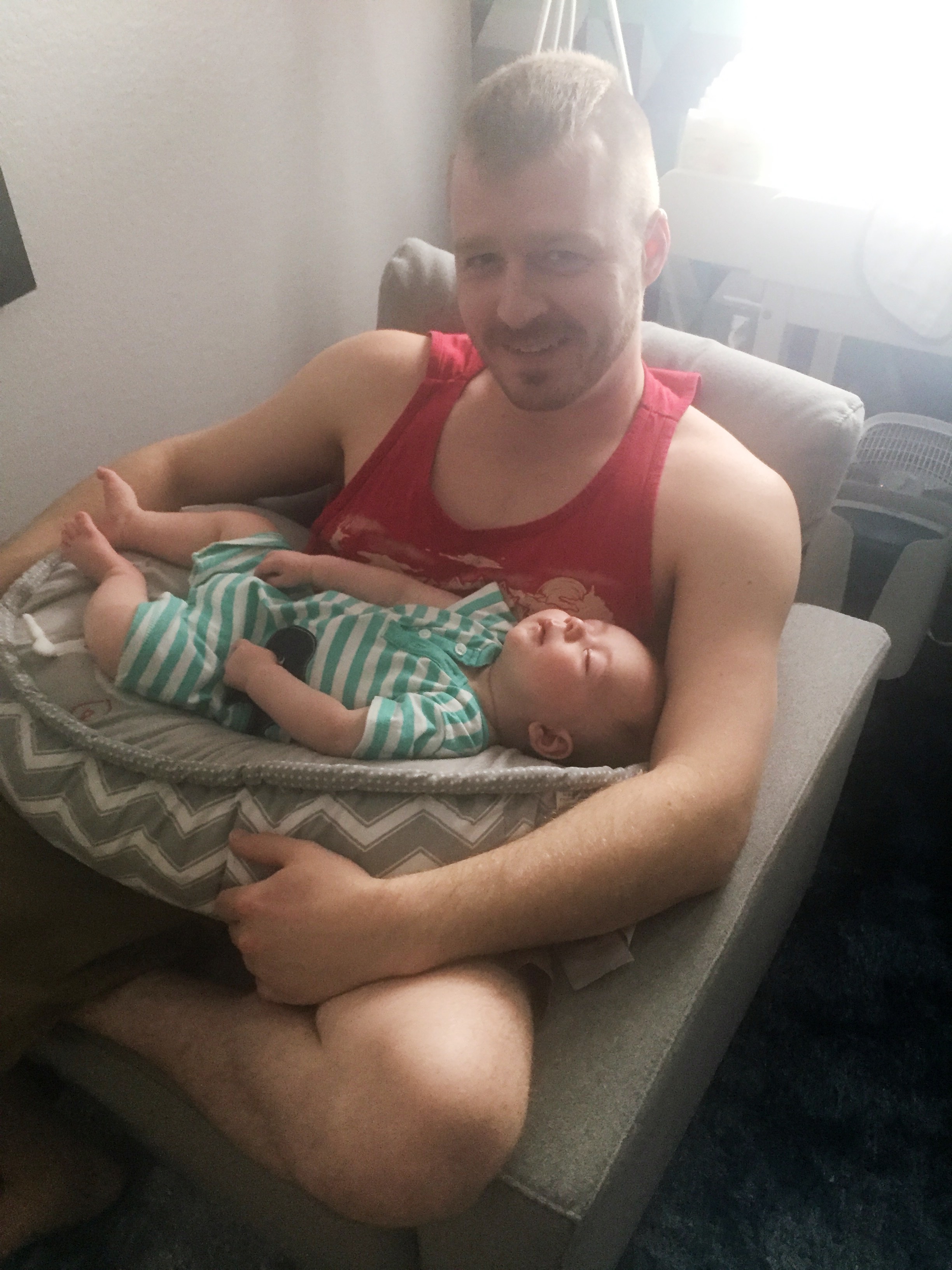 Holding his nephew Ryker