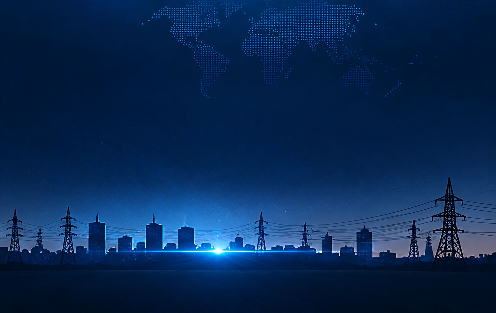 Electrical Power Line Skyline Background