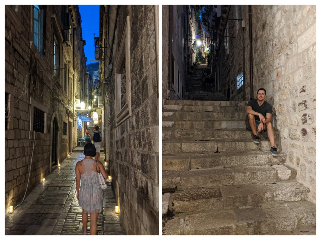Walking through old town alleys