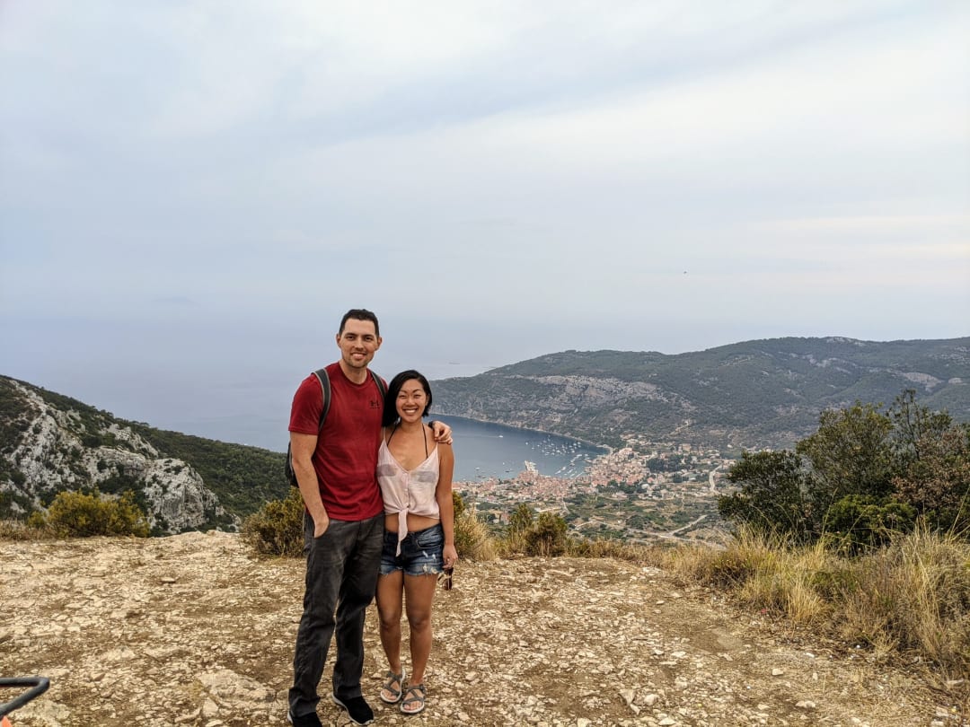 chris and I standing at the hightest point on the island
