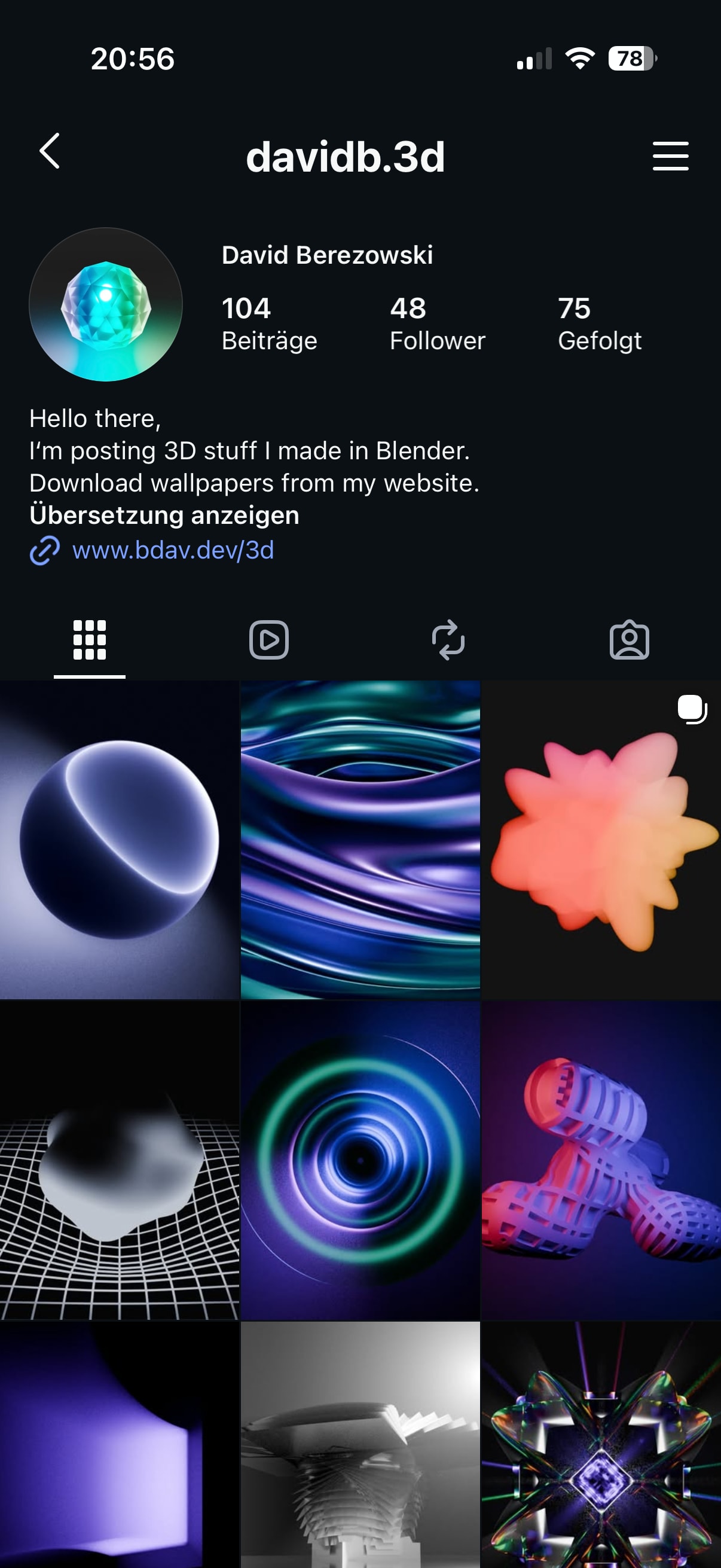 Instagram page of davidb.3d