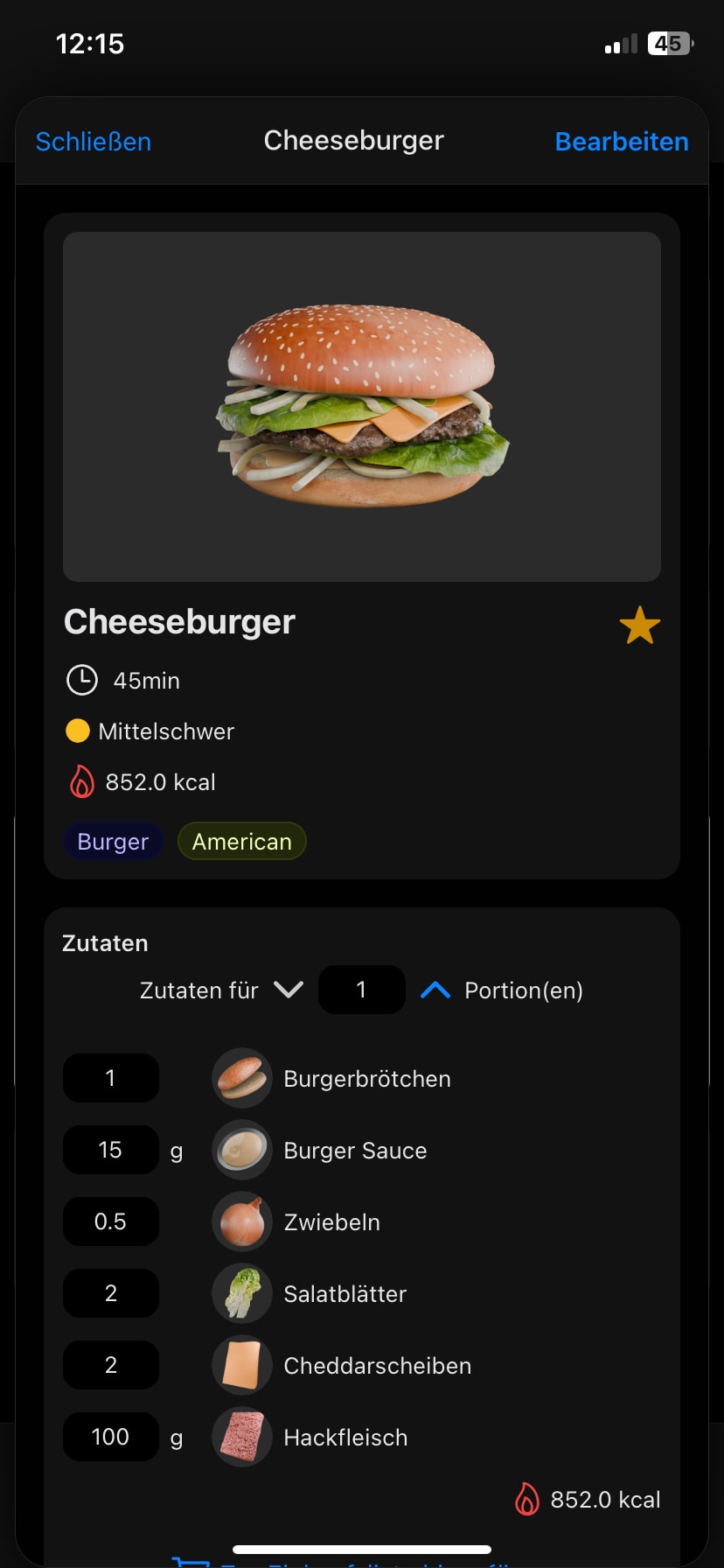 Cheeseburger recipe
