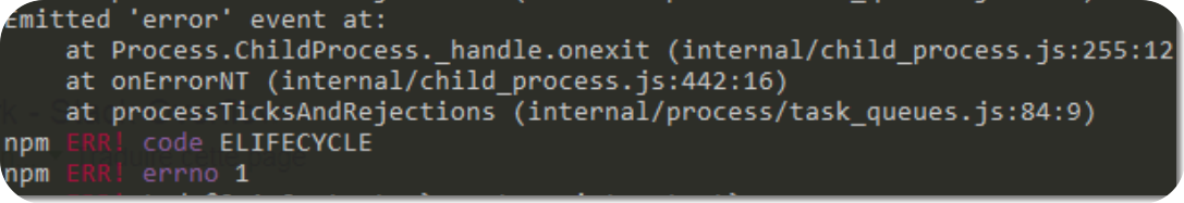 showing error