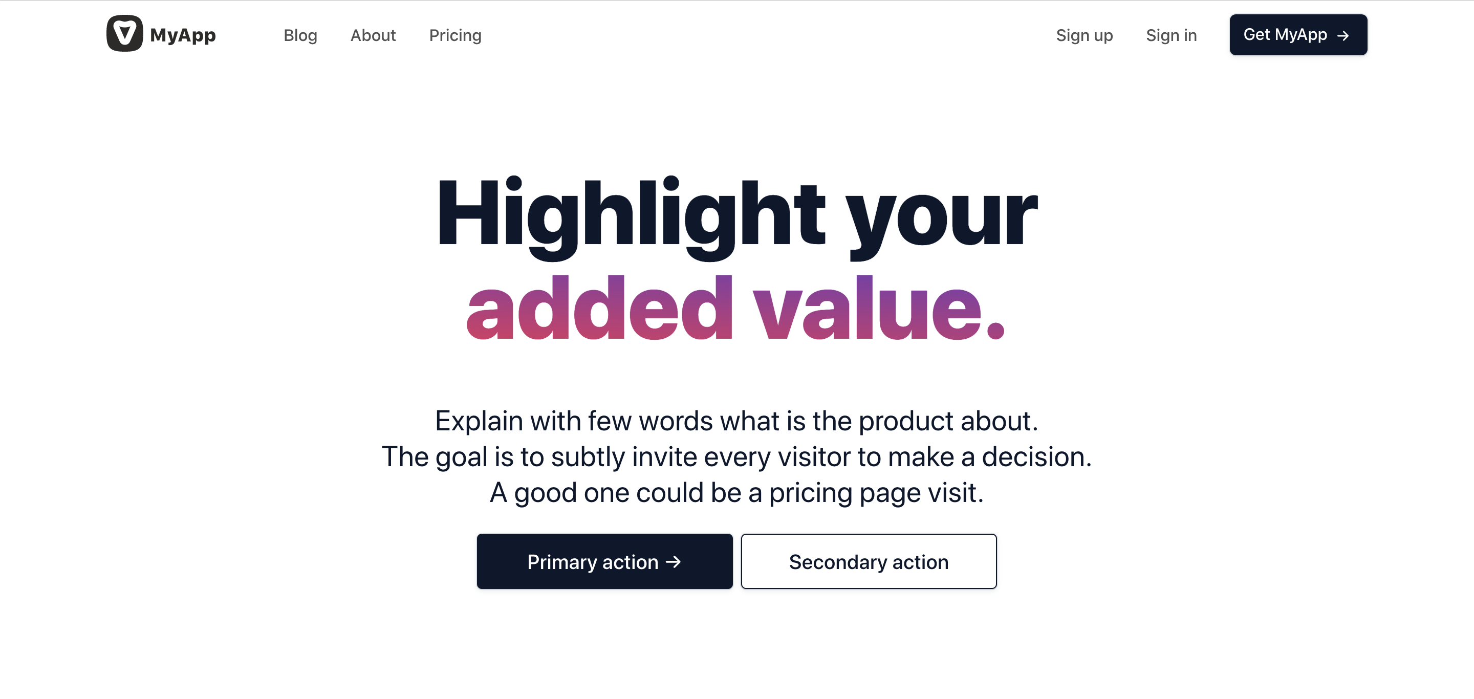 landing page