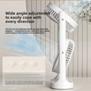 ডাবল হেড রিচার্জেবল ডেস্কটপ ফ্যান (Double Fan Desktop Fan)