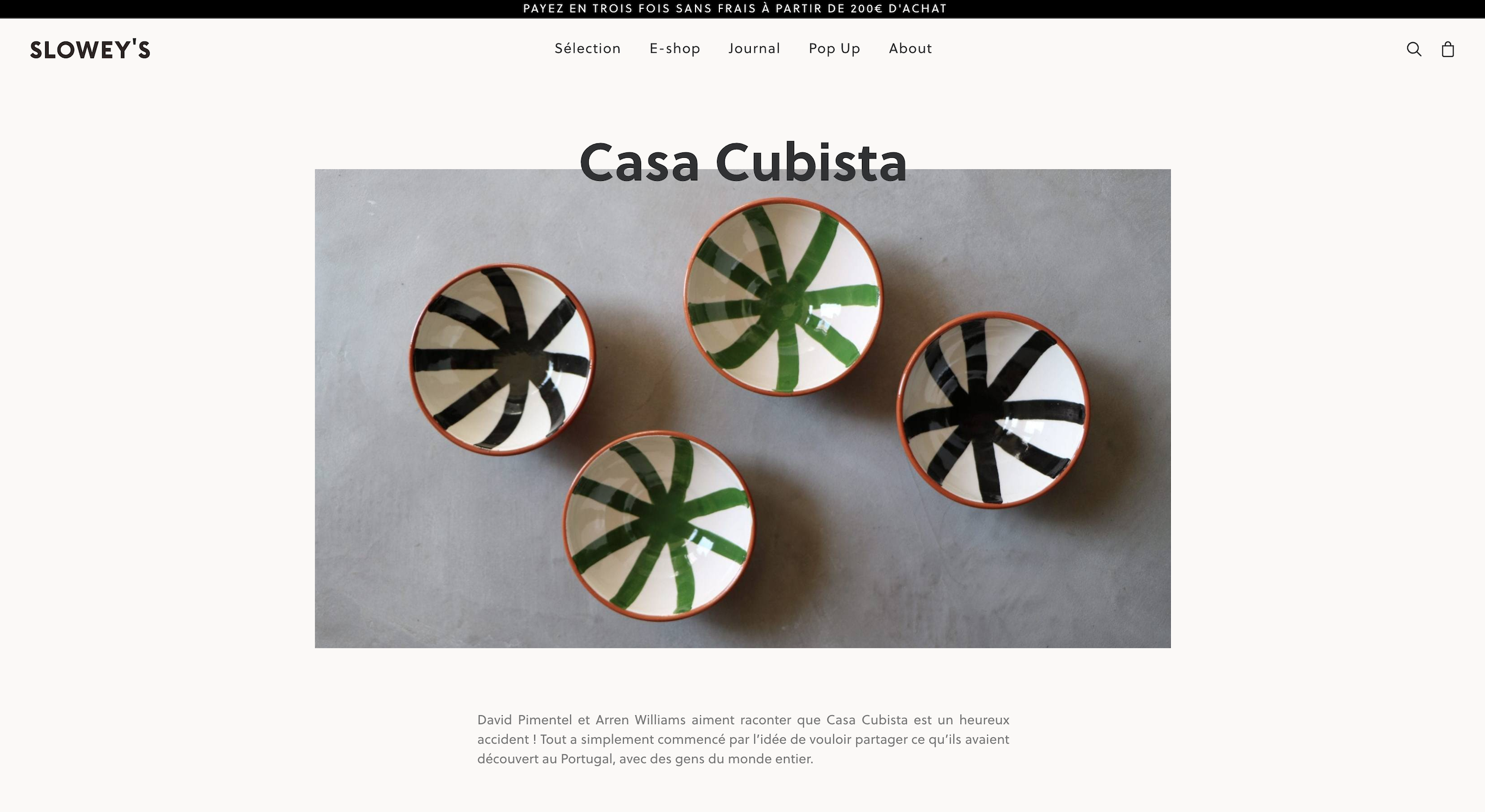 sloweys-website-screenshot