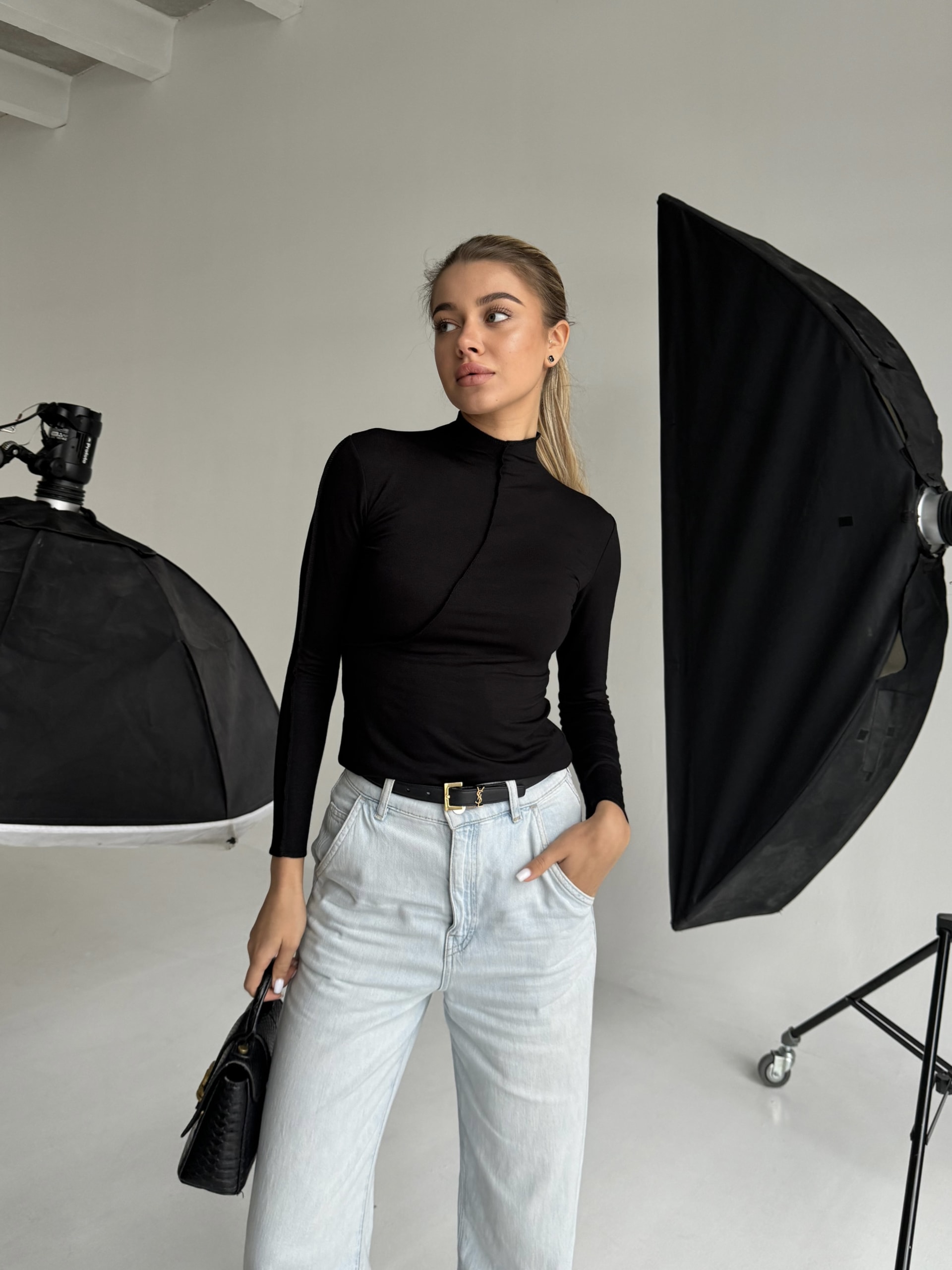 High-neck long-sleeve top — photo 3