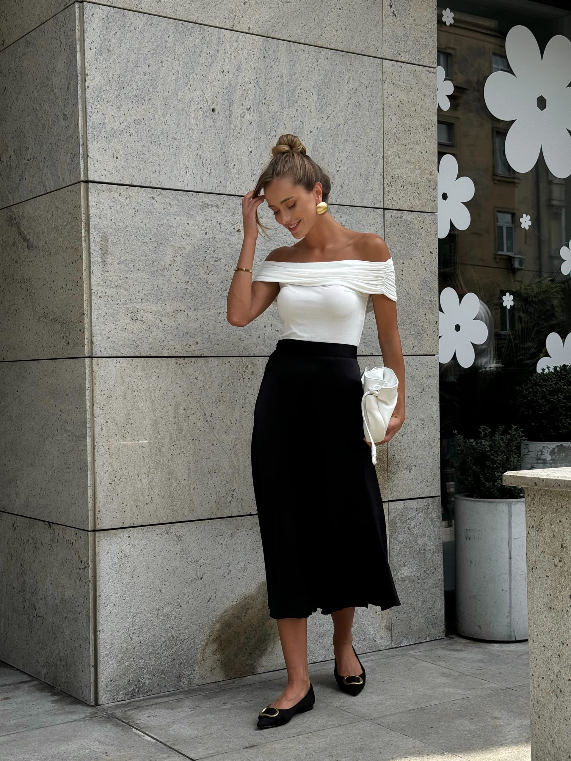 Off-the-shoulder top – white — photo 3