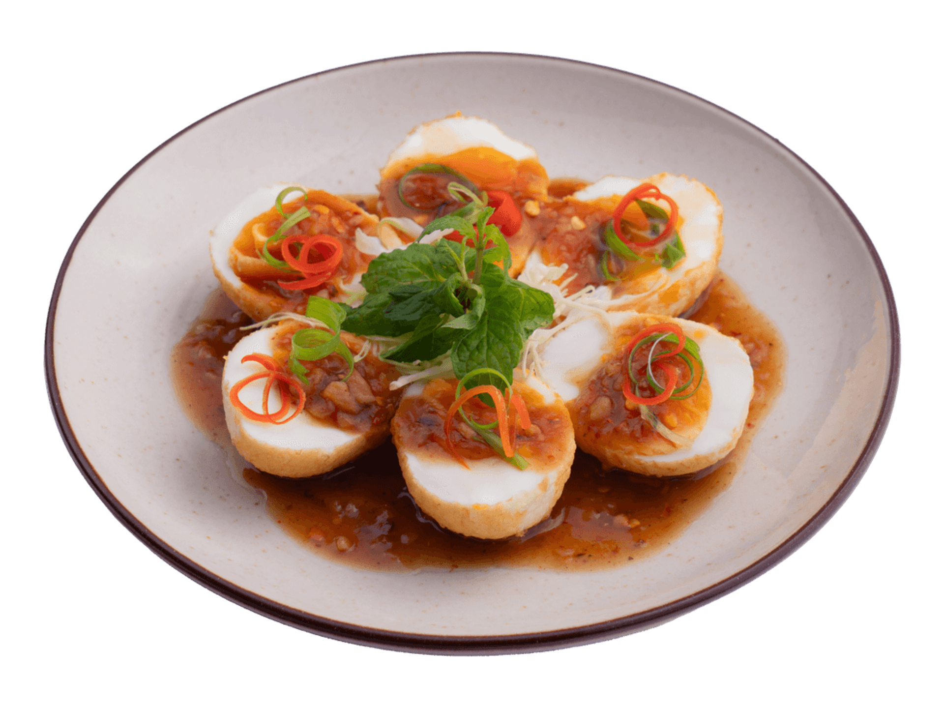 Trứng Lòng Đào Sốt Me — Thai Siam Kitchen