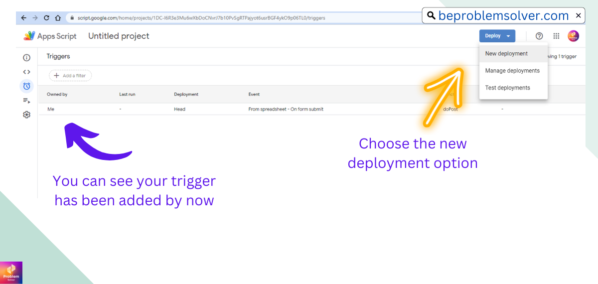 Image of how to do new deployment and publish your app