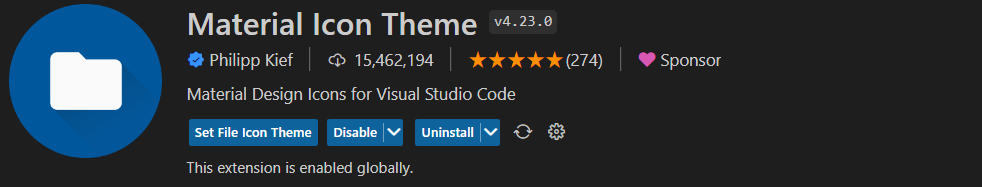 Material Icon Theme extension - beautify VS Code icons
