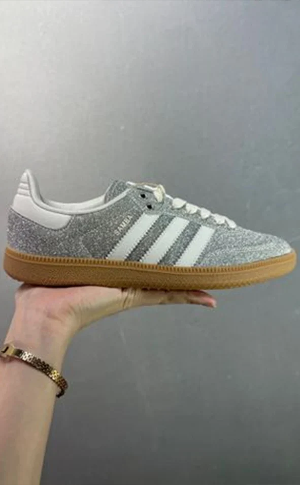 Adidas Samba OG prata glitter