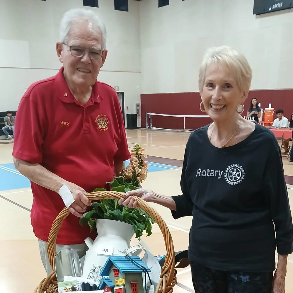 Rotary gift basket presentation