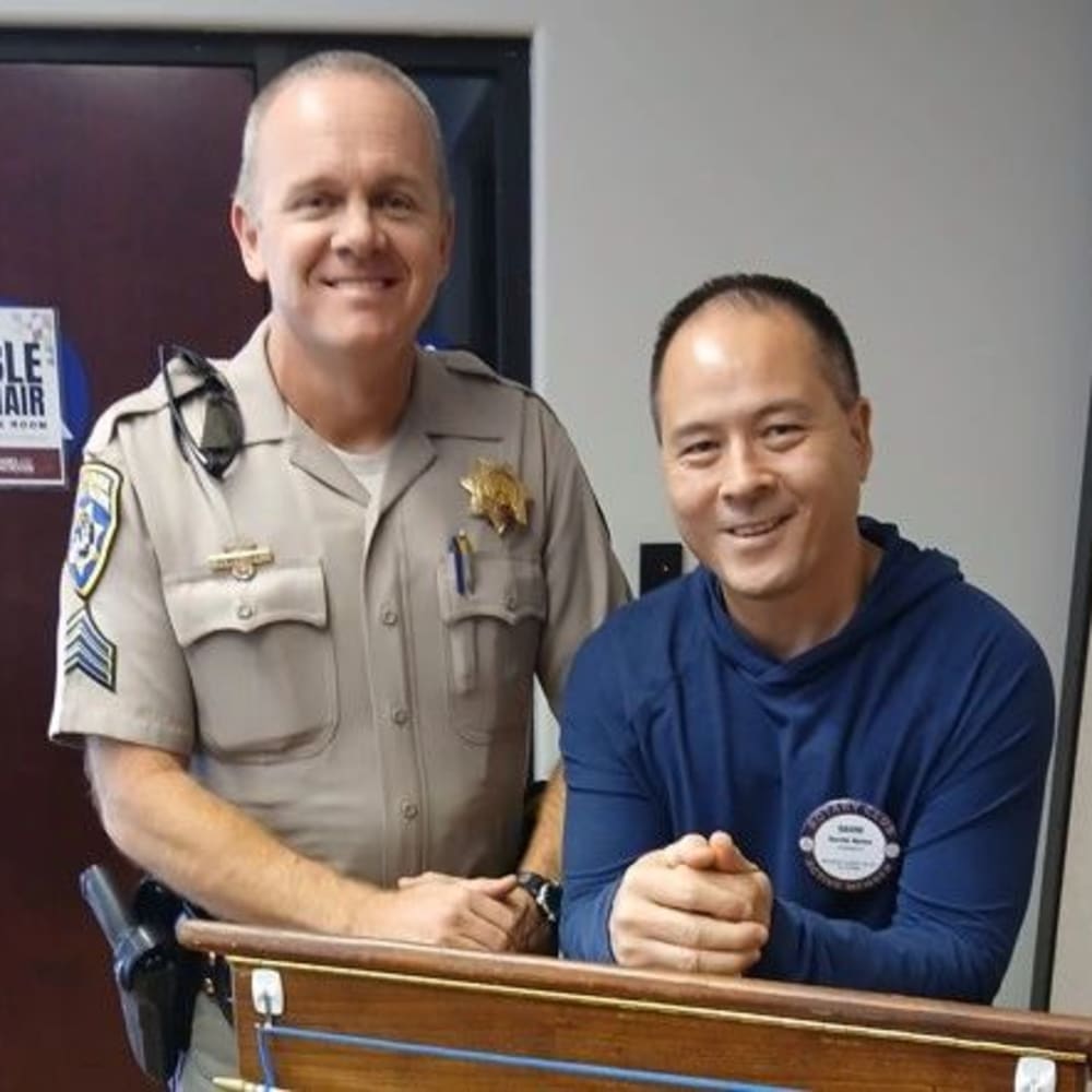 CHP Sergeant Murrill with Rotarian